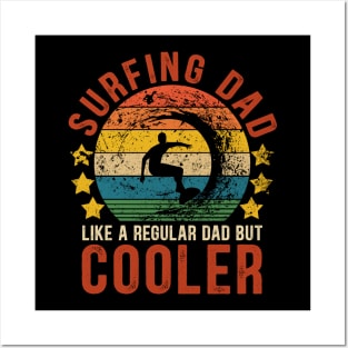 Surfing Dad Funny Vintage Surfing Father's Day Gift Posters and Art